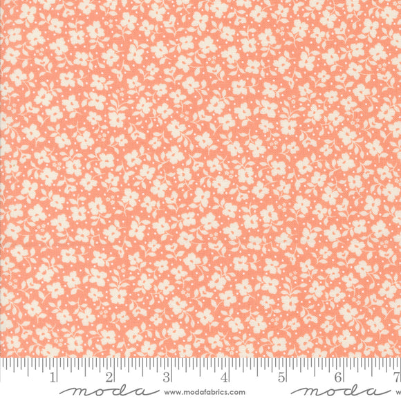 Dainty Meadow Tossed Petals Coral Yardage for Moda - 31745 19 - PRICE PER 1/2 YARD