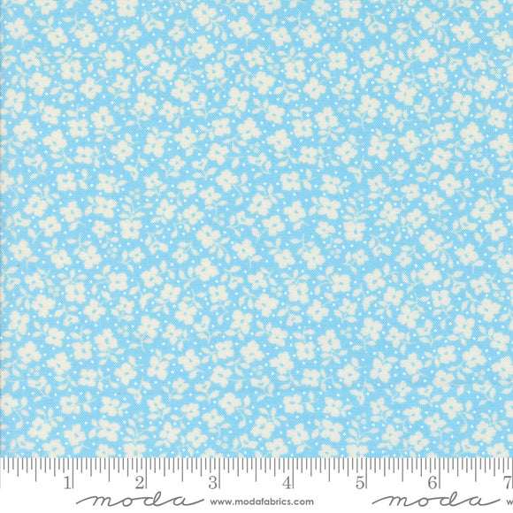 Dainty Meadow Tossed Petals Bluebell Yardage for Moda - 31745 23 - PRICE PER 1/2 YARD