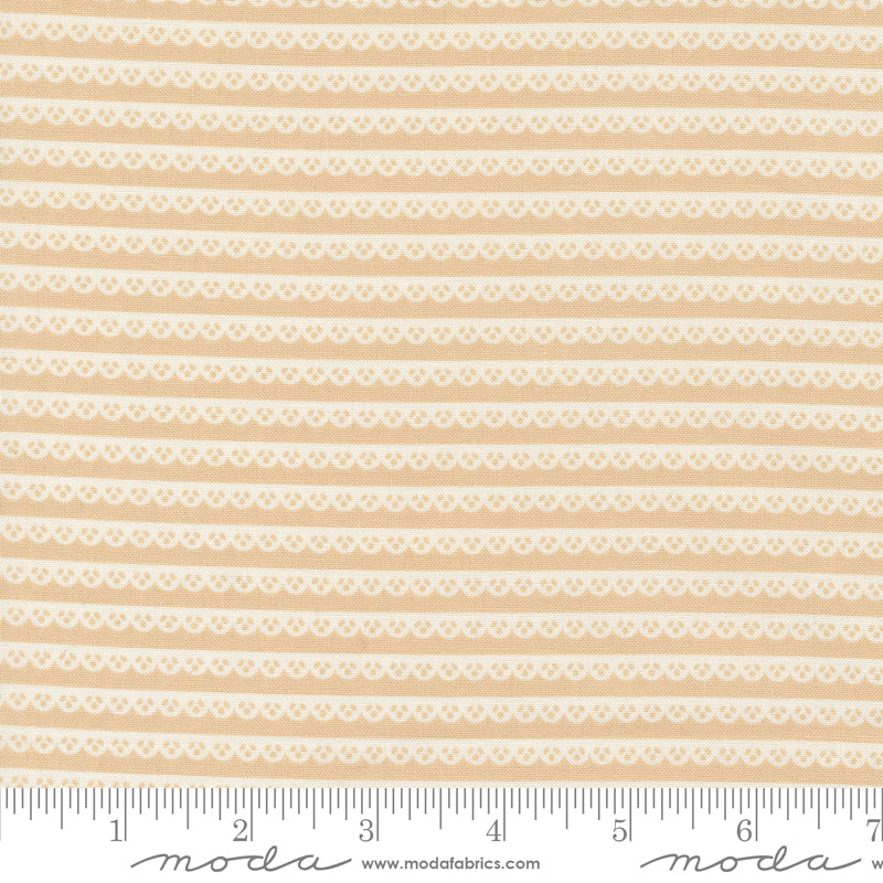 Dainty Meadow Dainty Lace Stripes Wheat Yardage for Moda - 31748 12 - PRICE PER 1/2 YARD