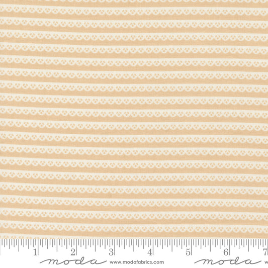 Dainty Meadow Dainty Lace Stripes Wheat Yardage for Moda - 31748 12 - PRICE PER 1/2 YARD
