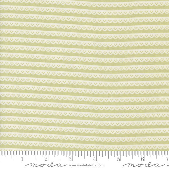 Dainty Meadow Dainty Lace Stripes Pear Yardage for Moda - 31748 20 - PRICE PER 1/2 YARD