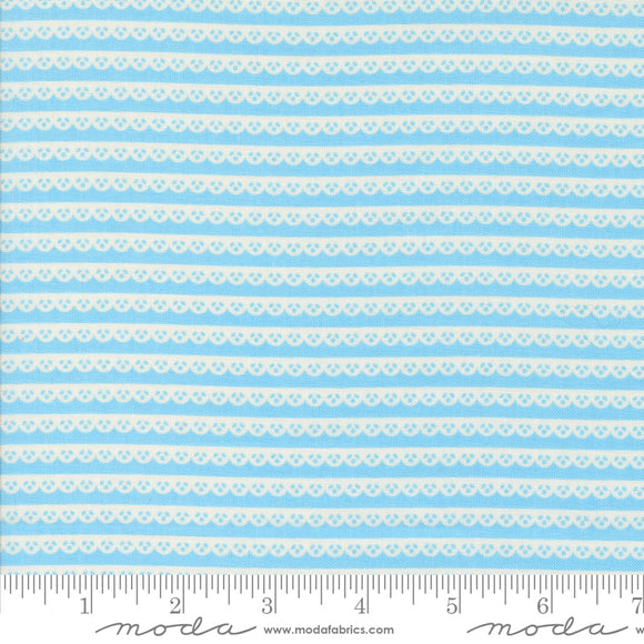 Dainty Meadow Dainty Lace Stripes Bluebell Yardage for Moda - 31748 23 - PRICE PER 1/2 YARD