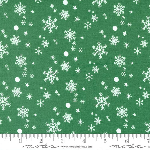 Hello Holidays Snowflake Blenders Evergreen Yardage for Moda - 35374 14 - PRICE PER 1/2 YARD