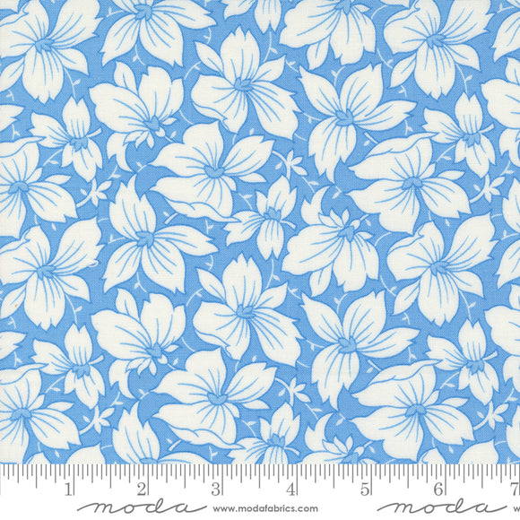 Denim Daisies Sunday Best Florals Stonewashed Ydg for Moda - 35381 16 - PRICE PER 1/2 YARD