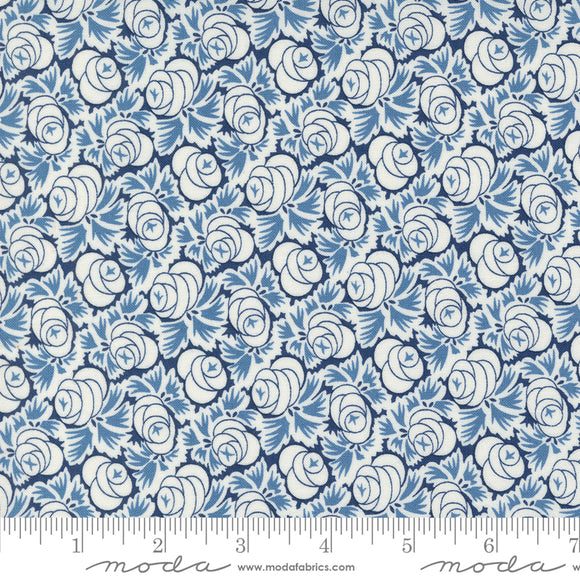 Denim Daisies Oklahoma Rose Midnight Jeans Ydg for Moda - 35384 18 - PRICE PER 1/2 YARD