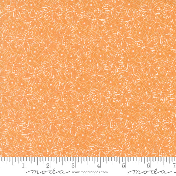 Denim Daisies Prairie Leaf Dot Butterscotch Ydg for Moda - 35385 14 - PRICE PER 1/2 YARD