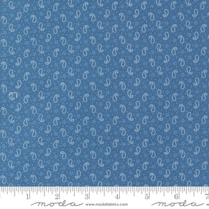 Denim Daisies Petite Paisleys Denim Ydg for Moda - 35387 17 - PRICE PER 1/2 YARD