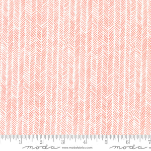 Willow Herringbone Peony Yardage by Moda -36068 11 - PRICE PER 1/2 YARD