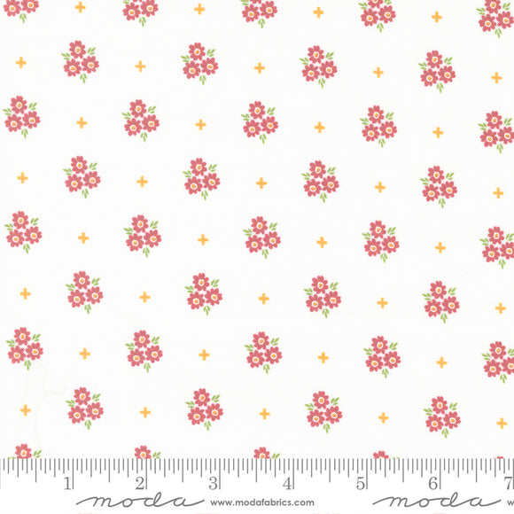 Bountiful Blooms Posies Small Floral Off White Yardage for Moda - 37663 11- PRICE PER 1/2 YARD