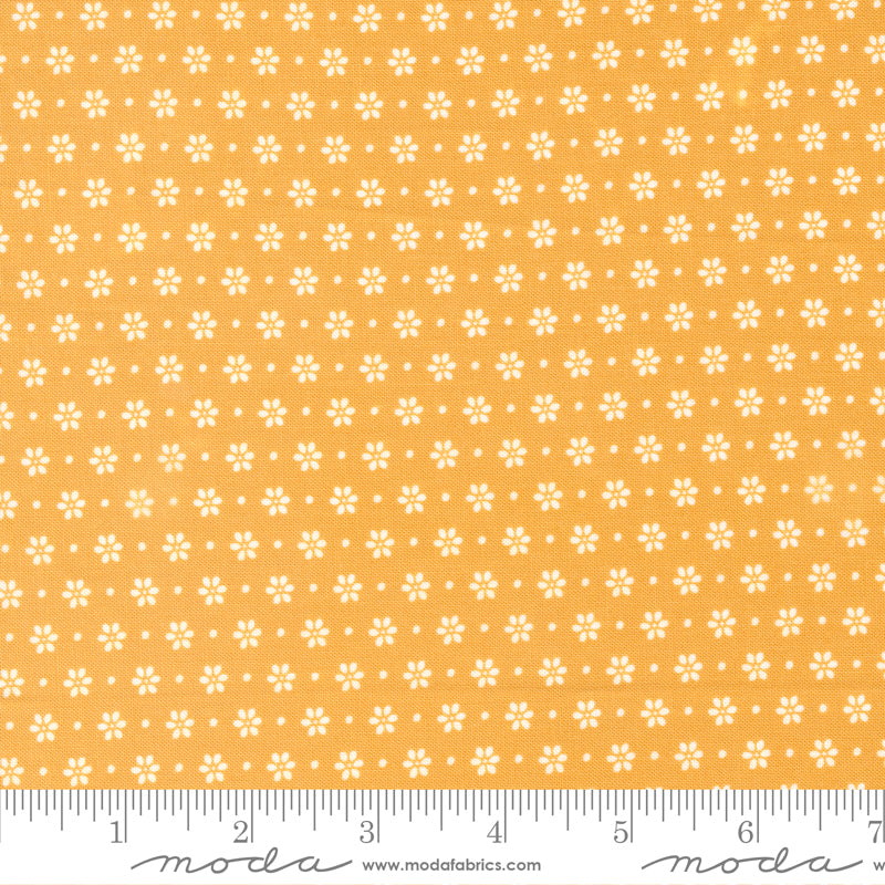 Bountiful Blooms Daisy Ditsy Dot Golden Yardage for Moda - 37664 12- PRICE PER 1/2 YARD