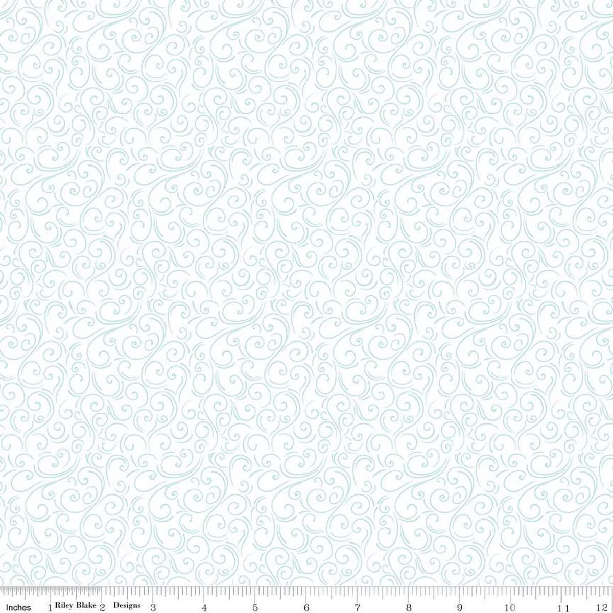 Winter Magic Swirls White Yardage for RBD-C16366 WHITE - PRICE PER 1/2 YARD