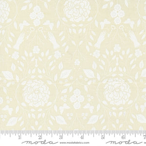 Evermore Damask Floral Lace White Yardage for Moda - 43152 21 - PRICE PER 1/2 YARD