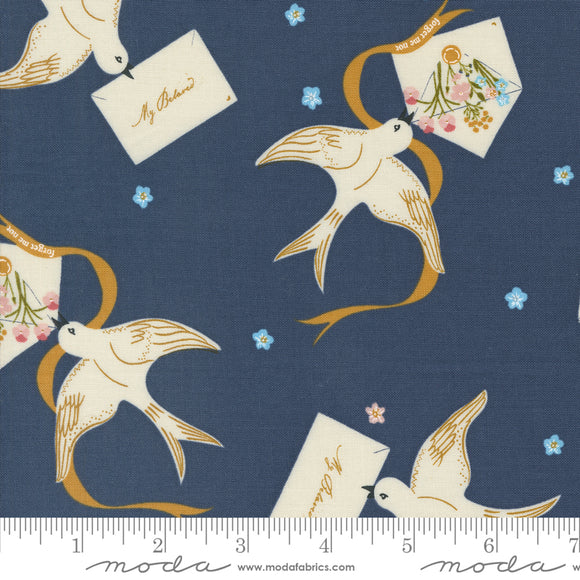 Enchantment Winged Messenger Indigo Yardage for Moda - 43171 17 - PRICE PER 1/2 YARD