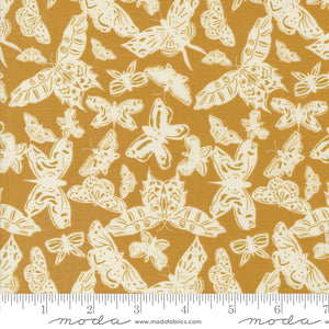 Enchantment Paper Butterflies Caramel Yardage for Moda - 43172 15 - PRICE PER 1/2 YARD