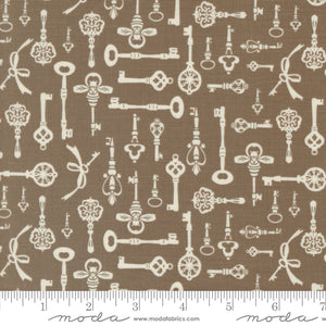 Enchantment Diary Keys Teak Yardage for Moda - 43173 13 - PRICE PER 1/2 YARD