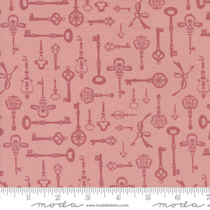 Enchantment Diary Keys Blush Yardage for Moda - 43173 16 - PRICE PER 1/2 YARD