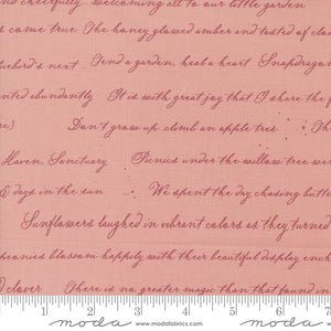 Enchantment Garden Journal Text Blush Yardage for Moda - 43174 16 - PRICE PER 1/2 YARD