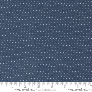 Enchantment Swiss Dots Indigo Yardage for Moda - 43176 17 - PRICE PER 1/2 YARD