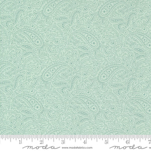 Collections Etchings Patient Paisley Aqua Yardage for Moda - 44334 12 - PRICE PER 1/2 YARD