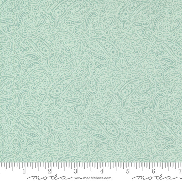 Collections Etchings Patient Paisley Aqua Yardage for Moda - 44334 12 - PRICE PER 1/2 YARD