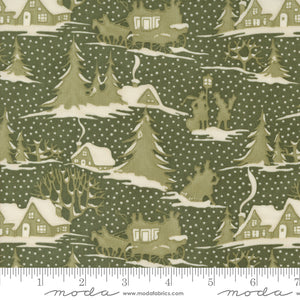 A Christmas Carol Winter Village Holly Ydg for Moda - 44351 15 - PRICE PER 1/2 YARD