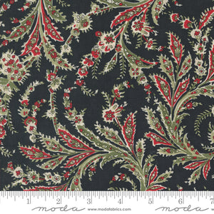 A Christmas Carol Whisper Winds Paisley Ebony Ydg for Moda - 44353 16 - PRICE PER 1/2 YARD