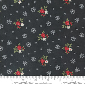 A Christmas Carol Small Floral Flurries Ebony Ydg for Moda - 44355 16 - PRICE PER 1/2 YARD