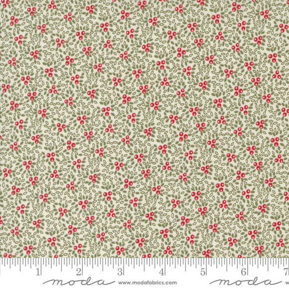 A Christmas Carol Berry Bunches Snowflake Ydg for Moda - 44356 11 - PRICE PER 1/2 YARD