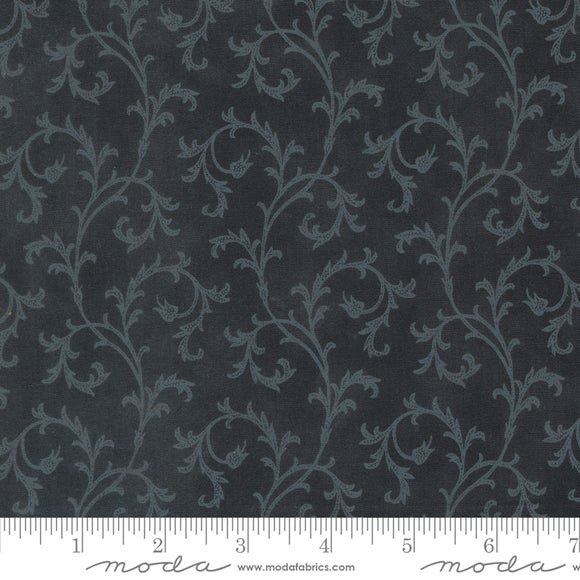 A Christmas Carol Swirl Soiree Blenders Ebony Ydg for Moda - 44357 16 - PRICE PER 1/2 YARD