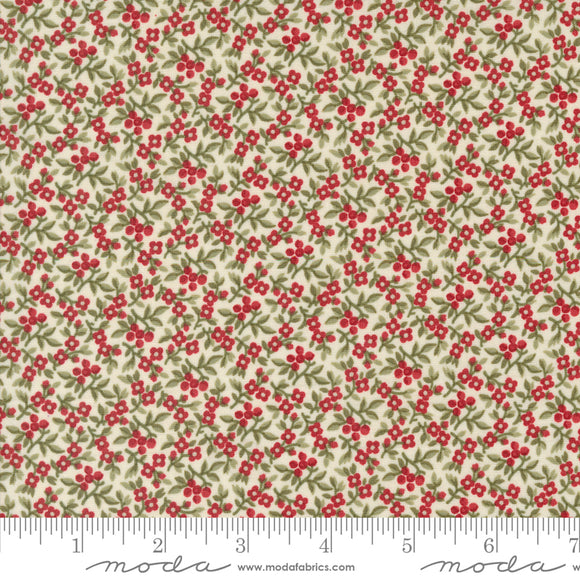 A Christmas Carol Bountiful Berries Snowflake Ydg for Moda - 44359 11 - PRICE PER 1/2 YARD