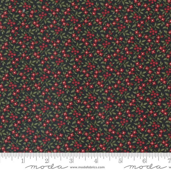 A Christmas Carol Bountiful Berries Ebony Ydg for Moda - 44359 16 - PRICE PER 1/2 YARD
