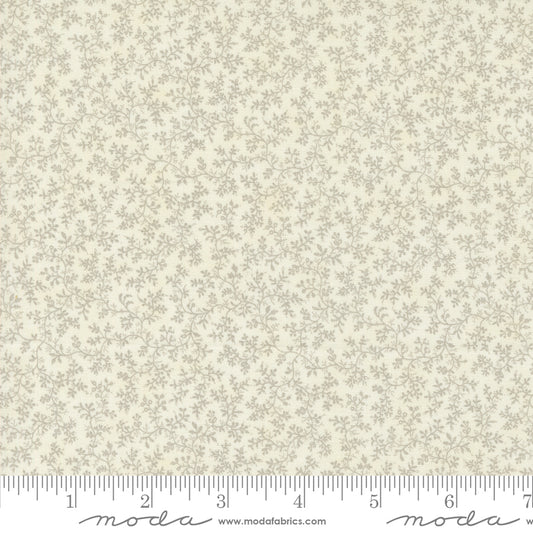 3 Sisters Favorite Vintage Linens Poetic Vines Porcelain Ydg for Moda - 44363 12 - PRICE PER 1/2 YARD