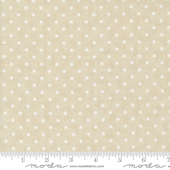 3 Sisters Favorite Vintage Linens Perfect Dots Taupe Ydg for Moda - 44365 15 - PRICE PER 1/2 YARD