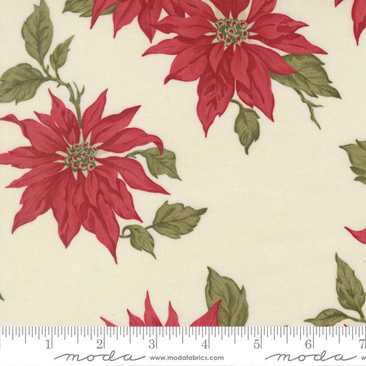 Candlelight Christmas Cream Yardage for Moda - 44420 11 - PRICE PER 1/2 YARD