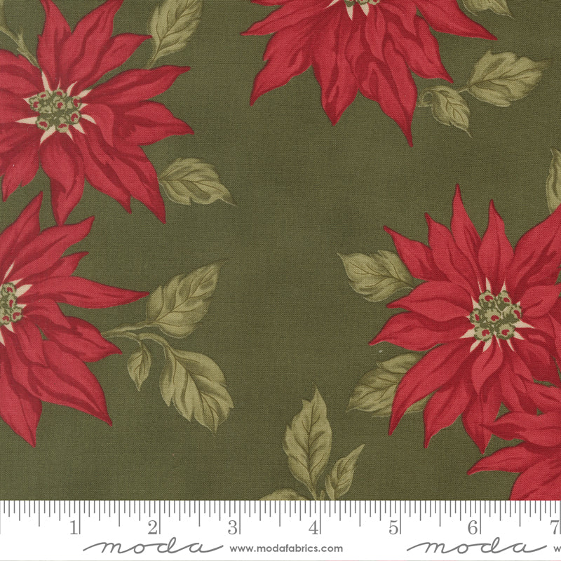 Candlelight Christmas Holly Yardage for Moda - 44420 15 - PRICE PER 1/2 YARD