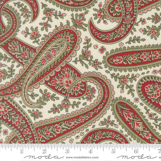 Candlelight Christmas Cream Yardage for Moda - 44422 11 - PRICE PER 1/2 YARD
