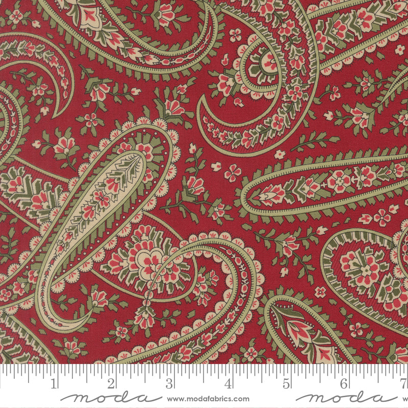 Candlelight Christmas Crimson Yardage for Moda - 44422 13 - PRICE PER 1/2 YARD
