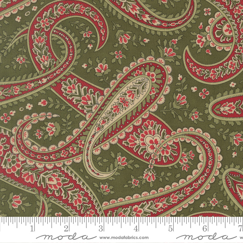 Candlelight Christmas Holly Yardage for Moda - 44422 15 - PRICE PER 1/2 Yard