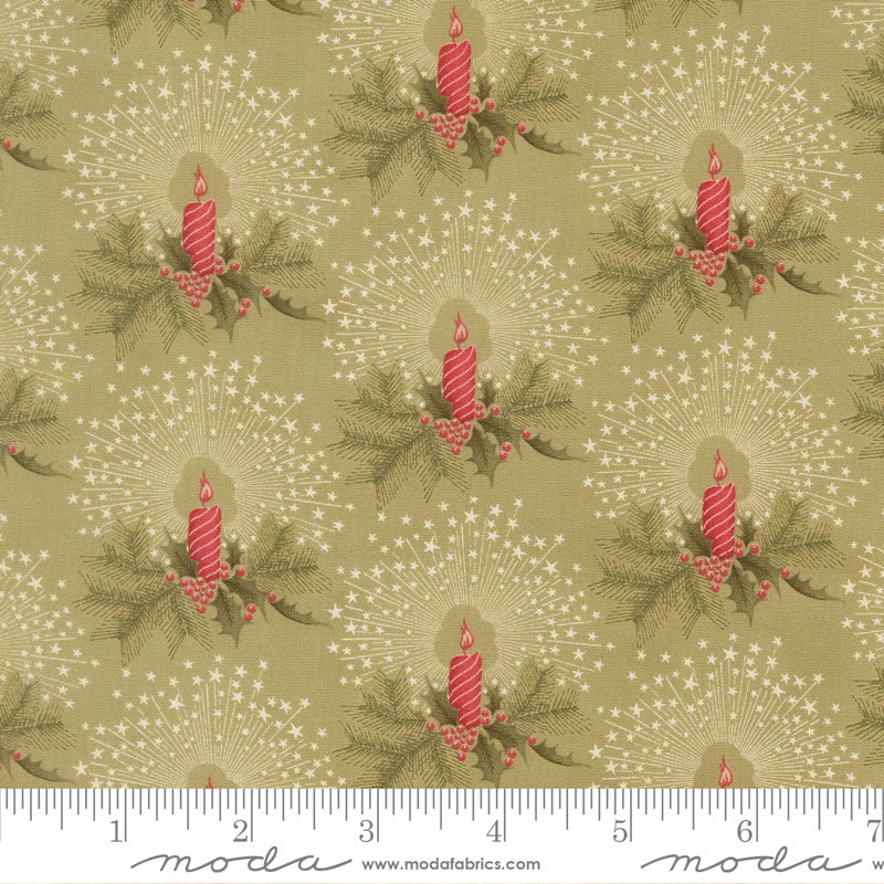Candlelight Christmas Sage Yardage for Moda - 44424 14 - PRICE PER 1/2 Yard