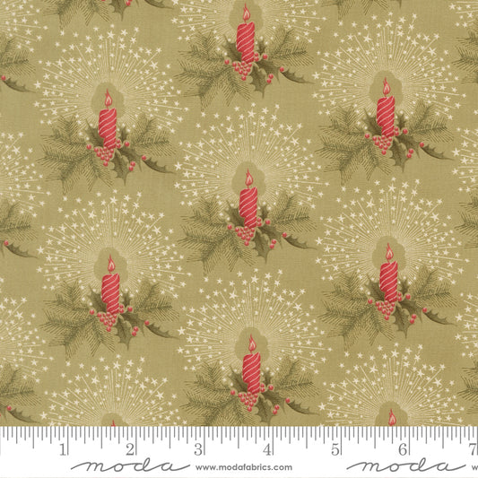 Candlelight Christmas Sage Yardage for Moda - 44424 14 - PRICE PER 1/2 Yard