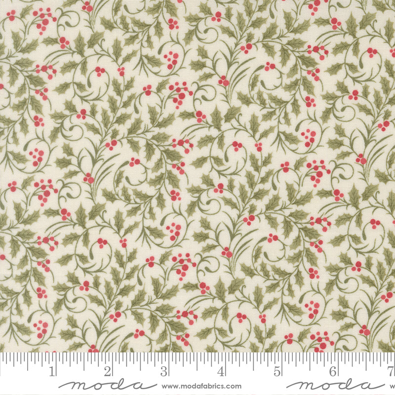 Candlelight Christmas Cream Yardage for Moda - 44425 11 - PRICE PER 1/2 Yard