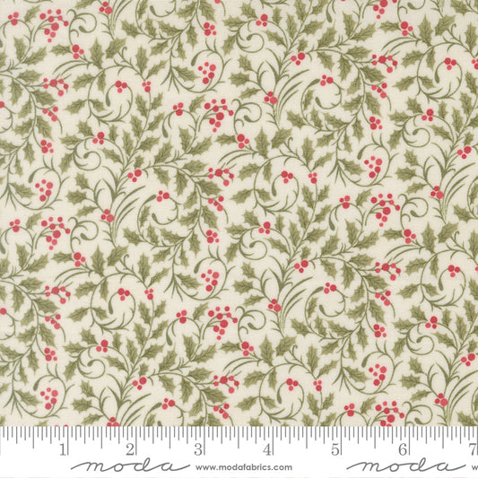 Candlelight Christmas Cream Yardage for Moda - 44425 11 - PRICE PER 1/2 Yard