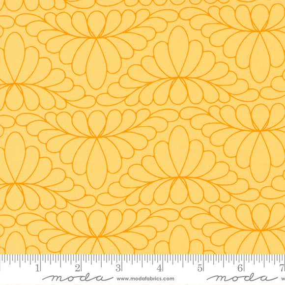 Rainbow Sherbet Feather Arc Butterscotch Yardage by Moda -45020 31 - PRICE PER 1/2 YARD