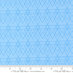 Rainbow Sherbet Triangles Blue Ice Yardage by Moda -45023 21 - PRICE PER 1/2 YARD