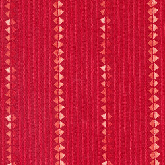 Winterly Christmas Ribbon Stripes Crimson Yardage for Moda - 48763 15 - PRICE PER 1/2 YARD