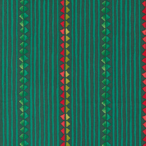 Winterly Christmas Ribbon Stripes Spruce Yardage for Moda - 48763 18 - PRICE PER 1/2 YARD