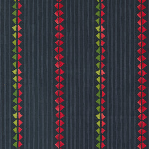 Winterly Christmas Ribbon Stripes Soft Black Yardage for Moda - 48763 19 - PRICE PER 1/2 YARD