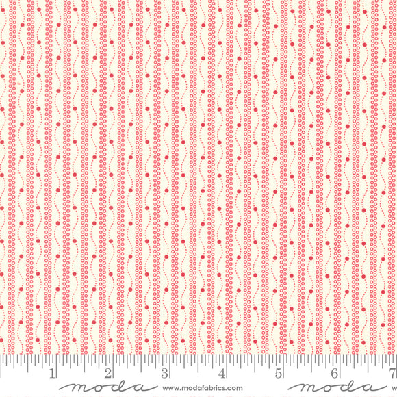 Joyful Gatherings String of Light Stripes Snow Candy Apple Ydg for Moda 49213 11- PRICE PER 1/2 YARD