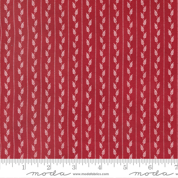 American Gatherings II Wheat Stripes Heart Red Yardage for Moda 49241 12 - PRICE PER 1/2 YARD