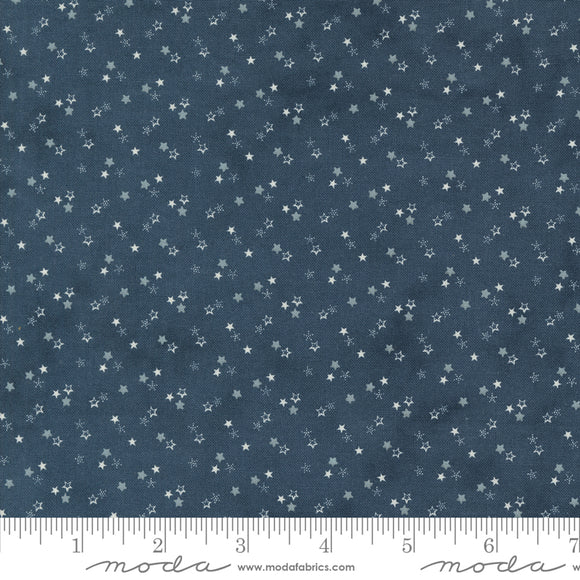 Snowman Gatherings IV Snowy White Stars Night Sky Yardage for Moda 49256 14 - PRICE PER 1/2 YARD